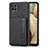 Funda Silicona Carcasa Ultrafina Goma con Magnetico S01D para Samsung Galaxy M12 Negro