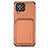 Funda Silicona Carcasa Ultrafina Goma con Magnetico S01D para Samsung Galaxy M32 4G Marron