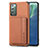 Funda Silicona Carcasa Ultrafina Goma con Magnetico S01D para Samsung Galaxy Note 20 5G Marron