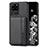 Funda Silicona Carcasa Ultrafina Goma con Magnetico S01D para Samsung Galaxy S20 Ultra 5G Negro