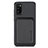 Funda Silicona Carcasa Ultrafina Goma con Magnetico S02D para Samsung Galaxy A41 Negro