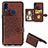 Funda Silicona Carcasa Ultrafina Goma con Magnetico S03D para Samsung Galaxy M01s Marron