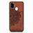 Funda Silicona Carcasa Ultrafina Goma con Magnetico S03D para Samsung Galaxy M21 Marron