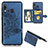 Funda Silicona Carcasa Ultrafina Goma con Magnetico S04D para Samsung Galaxy A20 Azul