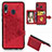 Funda Silicona Carcasa Ultrafina Goma con Magnetico S04D para Samsung Galaxy A20 Rojo