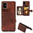 Funda Silicona Carcasa Ultrafina Goma con Magnetico S04D para Samsung Galaxy M40S Marron