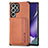 Funda Silicona Carcasa Ultrafina Goma con Magnetico S04D para Samsung Galaxy S22 Ultra 5G Marron