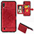 Funda Silicona Carcasa Ultrafina Goma con Magnetico S05D para Samsung Galaxy M10 Rojo