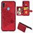 Funda Silicona Carcasa Ultrafina Goma con Magnetico S05D para Samsung Galaxy M11 Rojo