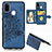 Funda Silicona Carcasa Ultrafina Goma con Magnetico S05D para Samsung Galaxy M21 Azul