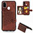 Funda Silicona Carcasa Ultrafina Goma con Magnetico S05D para Samsung Galaxy M21 Marron