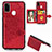 Funda Silicona Carcasa Ultrafina Goma con Magnetico S05D para Samsung Galaxy M21 Rojo