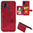 Funda Silicona Carcasa Ultrafina Goma con Magnetico S05D para Samsung Galaxy M31 Rojo