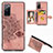 Funda Silicona Carcasa Ultrafina Goma con Magnetico S05D para Samsung Galaxy S20 Lite 5G Oro Rosa