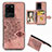 Funda Silicona Carcasa Ultrafina Goma con Magnetico S05D para Samsung Galaxy S20 Ultra 5G Oro Rosa