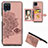 Funda Silicona Carcasa Ultrafina Goma con Magnetico S06D para Samsung Galaxy A12 Nacho Oro Rosa