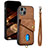 Funda Silicona Carcasa Ultrafina Goma con Magnetico S09D para Apple iPhone 15 Marron