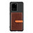 Funda Silicona Carcasa Ultrafina Goma con Magnetico S12D para Samsung Galaxy S20 Ultra Marron