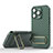 Funda Silicona Carcasa Ultrafina Goma con Soporte KC1 para Apple iPhone 15 Pro Max Verde