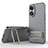 Funda Silicona Carcasa Ultrafina Goma con Soporte KC1 para Oppo Reno8 T 4G Gris