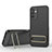 Funda Silicona Carcasa Ultrafina Goma con Soporte KC1 para Samsung Galaxy A14 4G Negro