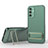 Funda Silicona Carcasa Ultrafina Goma con Soporte KC1 para Samsung Galaxy A14 4G Verde