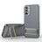 Funda Silicona Carcasa Ultrafina Goma con Soporte KC1 para Samsung Galaxy A14 5G Gris