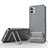 Funda Silicona Carcasa Ultrafina Goma con Soporte KC1 para Samsung Galaxy M04 Gris