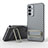 Funda Silicona Carcasa Ultrafina Goma con Soporte KC1 para Samsung Galaxy M54 5G Gris