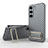 Funda Silicona Carcasa Ultrafina Goma con Soporte KC1 para Samsung Galaxy S22 Plus 5G Gris