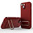 Funda Silicona Carcasa Ultrafina Goma con Soporte KC2 para Apple iPhone 15 Plus Rojo