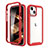 Funda Silicona Carcasa Ultrafina Goma Frontal y Trasera 360 Grados para Apple iPhone 15 Plus Rojo