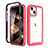 Funda Silicona Carcasa Ultrafina Goma Frontal y Trasera 360 Grados para Apple iPhone 15 Plus Rojo y Negro