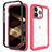 Funda Silicona Carcasa Ultrafina Goma Frontal y Trasera 360 Grados para Apple iPhone 15 Pro Rosa Roja