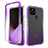 Funda Silicona Carcasa Ultrafina Transparente Goma Frontal y Trasera 360 Grados Gradiente para Google Pixel 5 Morado