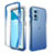 Funda Silicona Carcasa Ultrafina Transparente Goma Frontal y Trasera 360 Grados Gradiente para OnePlus 9 5G Azul