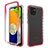 Funda Silicona Carcasa Ultrafina Transparente Goma Frontal y Trasera 360 Grados Gradiente para Samsung Galaxy A03 Rojo