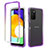 Funda Silicona Carcasa Ultrafina Transparente Goma Frontal y Trasera 360 Grados Gradiente para Samsung Galaxy A03s Morado