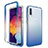 Funda Silicona Carcasa Ultrafina Transparente Goma Frontal y Trasera 360 Grados Gradiente para Samsung Galaxy A30S Azul