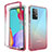 Funda Silicona Carcasa Ultrafina Transparente Goma Frontal y Trasera 360 Grados Gradiente para Samsung Galaxy A52 4G Rojo