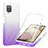 Funda Silicona Carcasa Ultrafina Transparente Goma Frontal y Trasera 360 Grados Gradiente YB1 para Samsung Galaxy A12 Morado