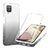 Funda Silicona Carcasa Ultrafina Transparente Goma Frontal y Trasera 360 Grados Gradiente YB1 para Samsung Galaxy A12 Nacho Negro