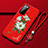 Funda Silicona Gel Goma Flores Carcasa para Huawei Honor Play4 5G Rojo