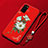Funda Silicona Gel Goma Flores Carcasa para Huawei Honor V30 5G Rojo