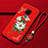 Funda Silicona Gel Goma Flores Carcasa para Huawei Mate 20 X 5G Rojo