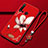 Funda Silicona Gel Goma Flores Carcasa para Huawei Nova 5i Rojo Rosa