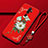 Funda Silicona Gel Goma Flores Carcasa para Oppo A11 Rojo