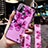 Funda Silicona Gel Goma Flores Carcasa para Oppo A32 Morado