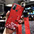 Funda Silicona Gel Goma Flores Carcasa para Oppo A32 Rojo