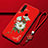 Funda Silicona Gel Goma Flores Carcasa para Oppo A8 Rojo